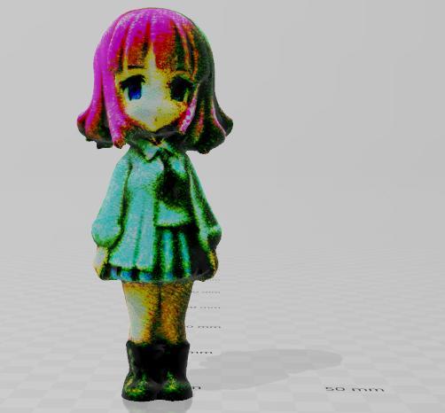 Girl with Pink Hair 3d