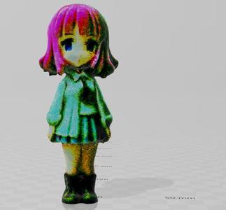 Girl with Pink Hair 3d