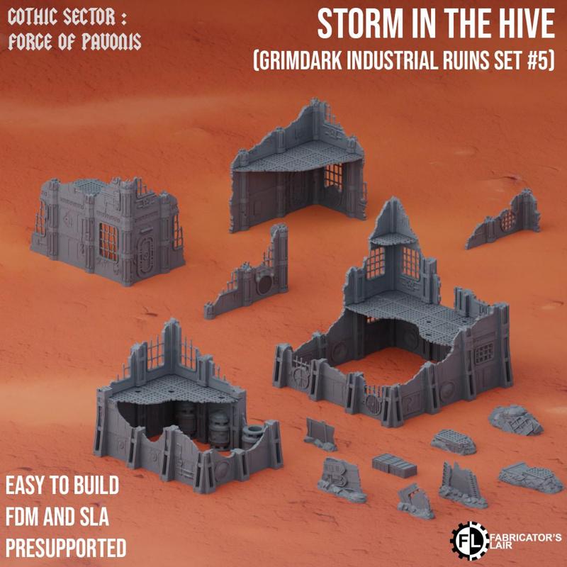 Grimdark Industrial Ruins Set #5 - Storm in the Hive
