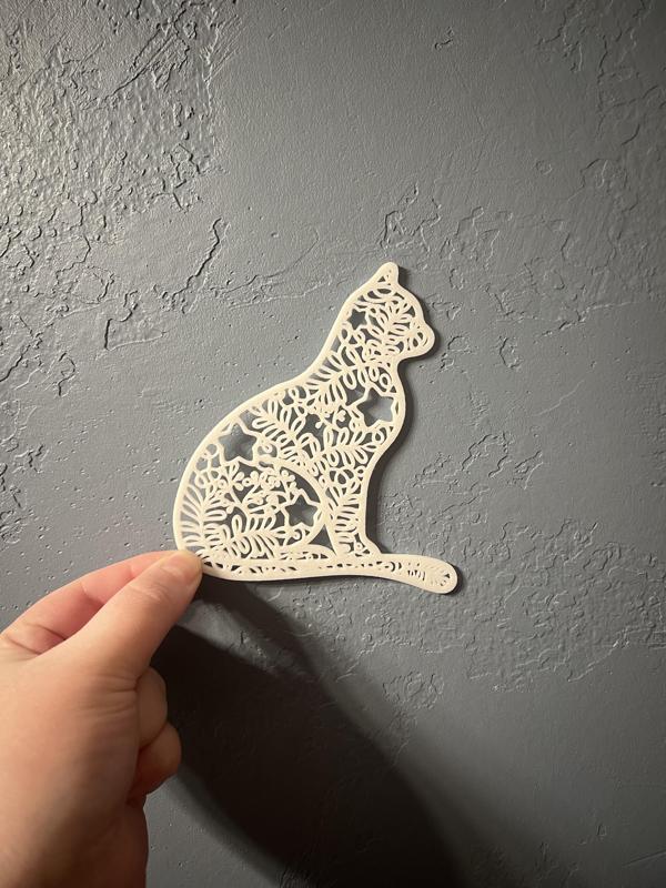 Stars & Leaves Cat silhouette wall art 