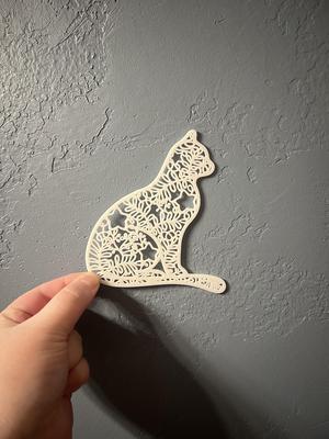 Stars & Leaves Cat silhouette wall art 