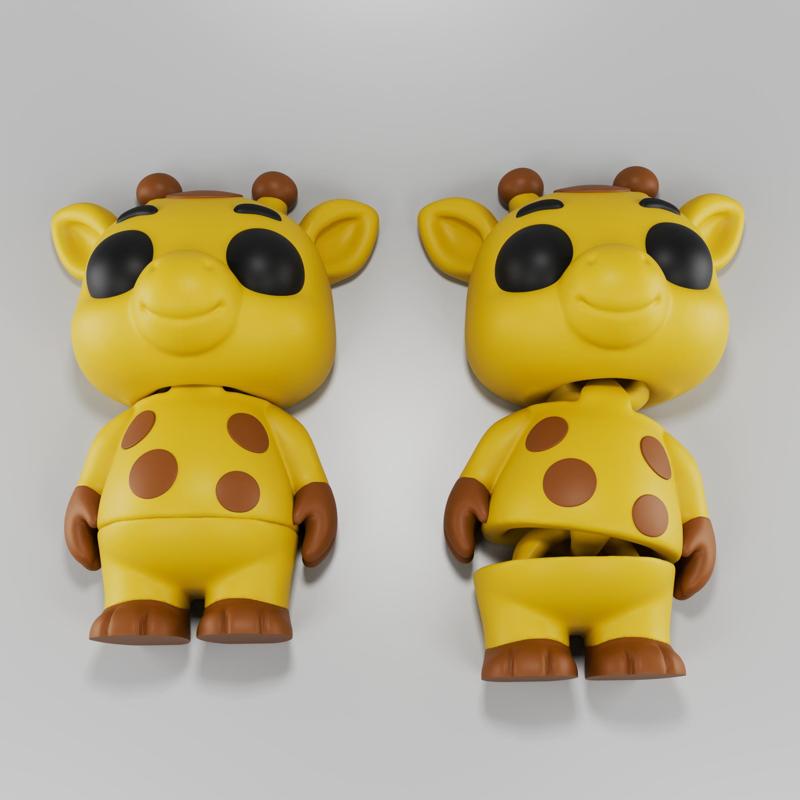  Flexy Giraffe Figurine + Keychain