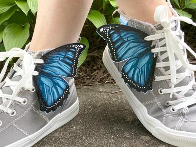 Blue Butterfly Wings Shoelace Shoe Decoration