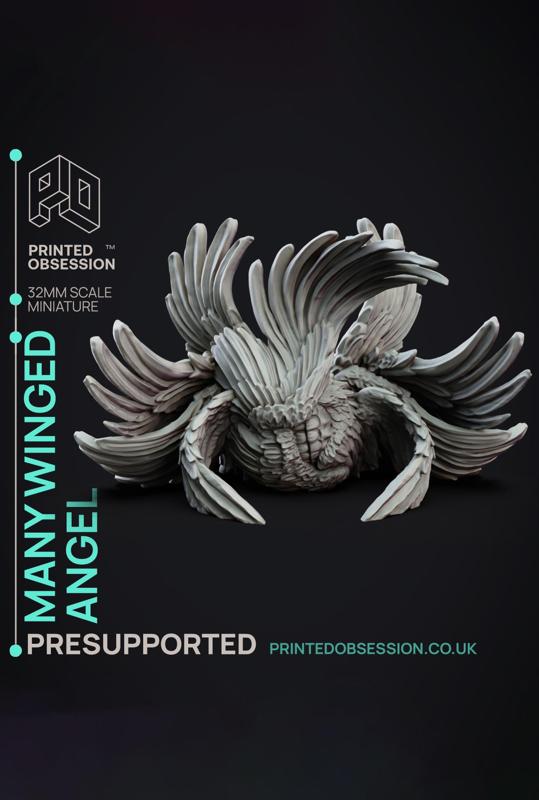 Many Wingged Angel - SCP - PRESUPPORTED - Illustrated and Stats - 32mm scale			