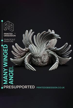 Many Wingged Angel - SCP - PRESUPPORTED - Illustrated and Stats - 32mm scale			