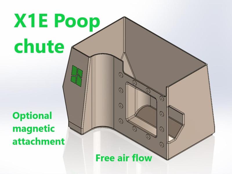 X1E Poop Chute with magnets (optional)