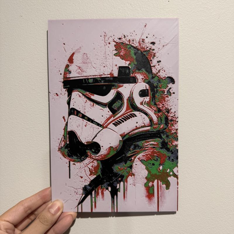 Stormtrooper Christmas Splatter Art - HueForge Print