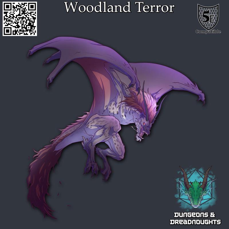 Woodland Terror  - 5e Stats/ Monster / Custom Item Card Included