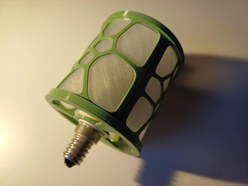 Decorative lamp shade with voronoi pattern.
