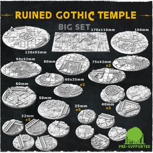 Ruined Gothic Temple (Big Set) - Wargame Bases & Toppers 2.0