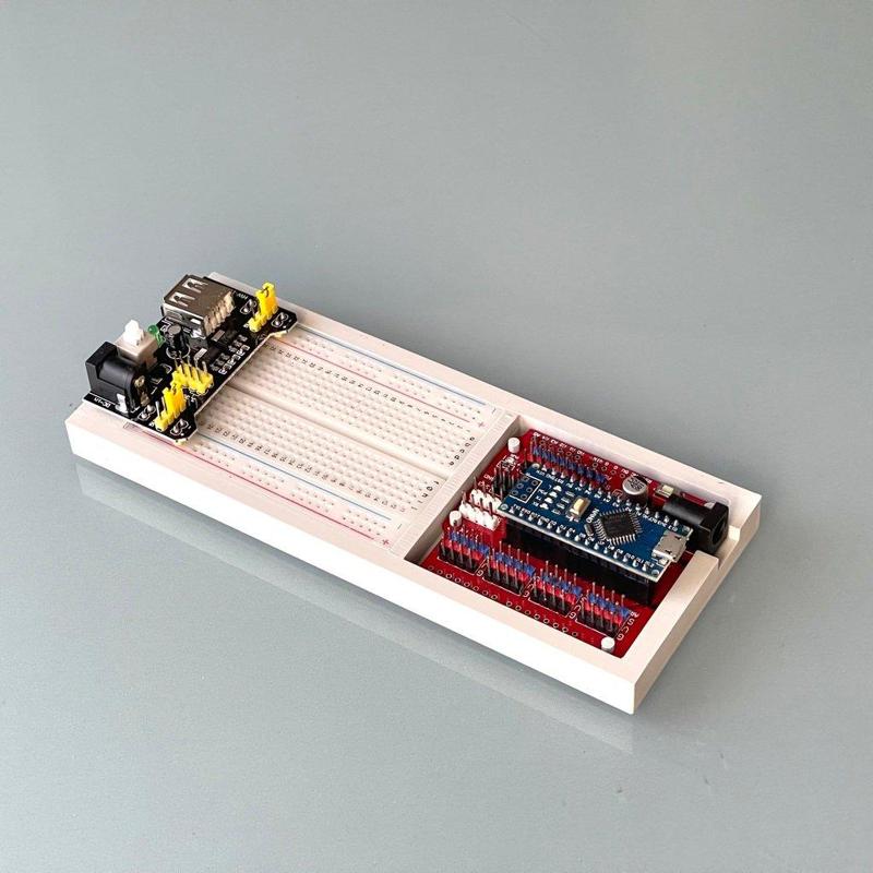 Simple frame for Arduino Nano breakout board and breadboard