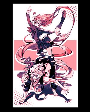 Dandadan fan art - Aira Shiratori and Ken Takakura (Okarun) in Demon Forms