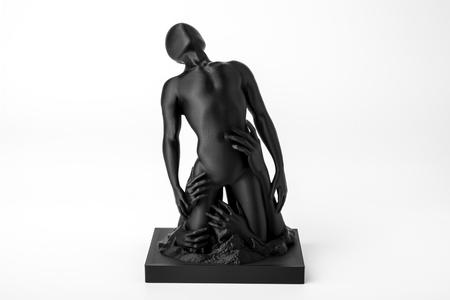 Embrace of Shadows Surreal Black Sculpture