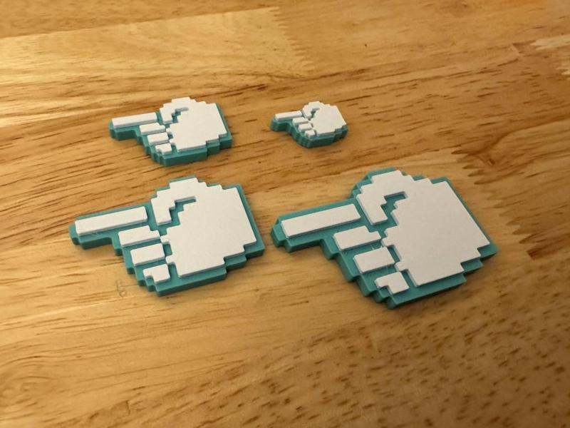 8-Bit Pointed Hand- Fridge Magnet (Hot-Swap, Multi-Color) | Decoration For Whiteboard, Refrigerator, Locker, Cabinet | Home & Kitchen Essential, Classroom Office Supplies |