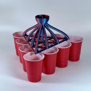 Beer Pong Funnel Dispenser Beerpong Partygame 10 Cups