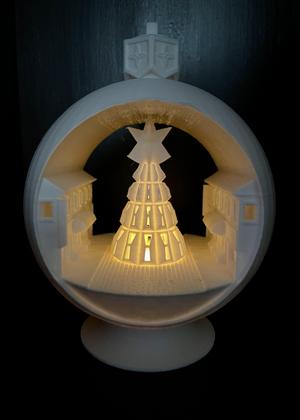 Snowglobe Votive Ornament - Xmas Town