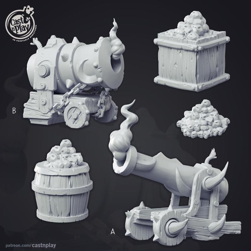 Pirate Ship Cannons (Pre-Supported)