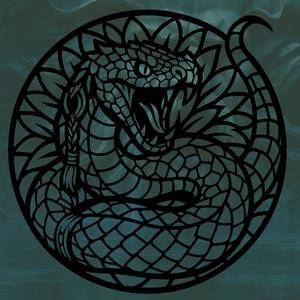 Basilisk 2D stained glass art
