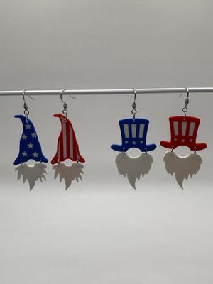 4th of July Gnome Earrings