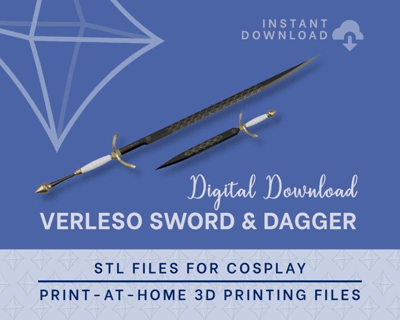 VERSO Verleso Sword & Dagger STL FILES [Expedition 33] | Cosplay Prop | 3D Print Files 