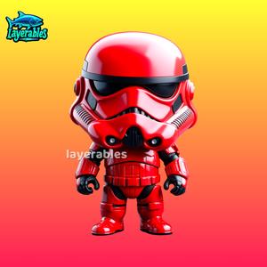 Red Sith Stormtrooper STL – Chibi Star Wars 3D Print Figure – Cute Dark Side Trooper Model