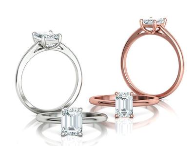 Emerald Solitaire Rings Collection 8x6 stone and 7x5