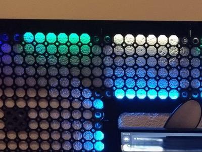 Multiboard with frame, branching from 8 to 6 honeycombs