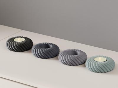 led candle holder. Coiled rope Tealight stand.