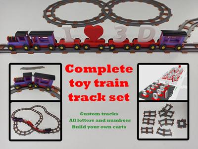 Complete toy train track set