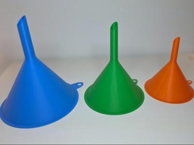 Funnels in 3 sizes (150, 125 and 100mm)