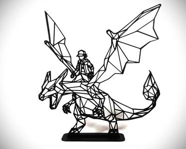 Low Poly Geometric Trainer & Charizard