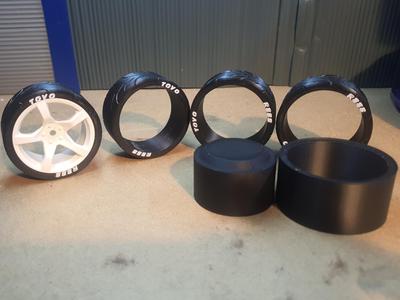 1:10 52mm RC Toyo R888 Style Drift Tyres + Tool