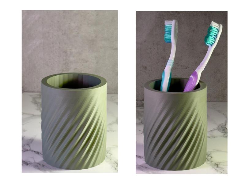 Minimalist Toothbrush Holder with Spiral Design