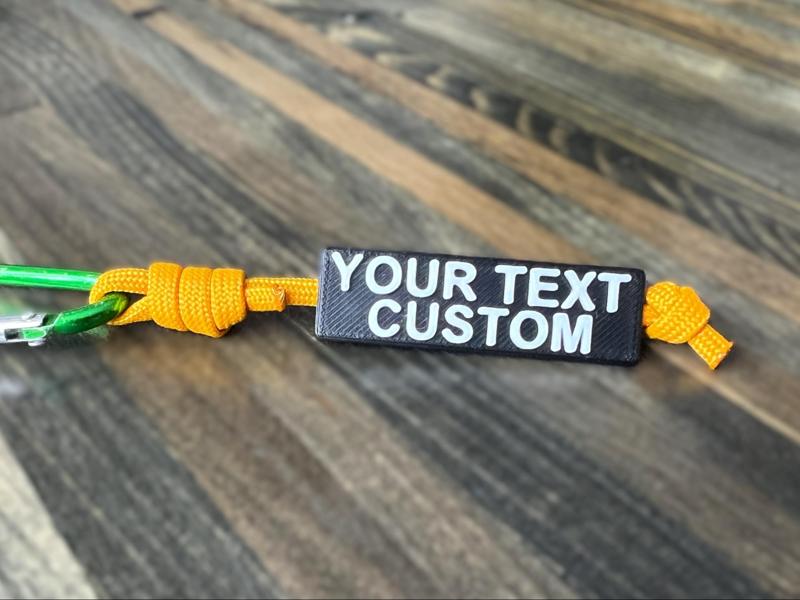 Custom Name Tag Text for Paracord Rope Keychain