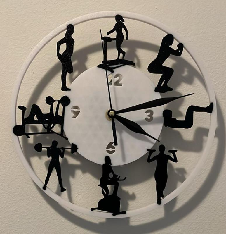Fitness-themed wall clock