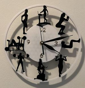 Fitness-themed wall clock