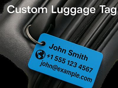 Custom Luggage Tag with Text & Emoji 