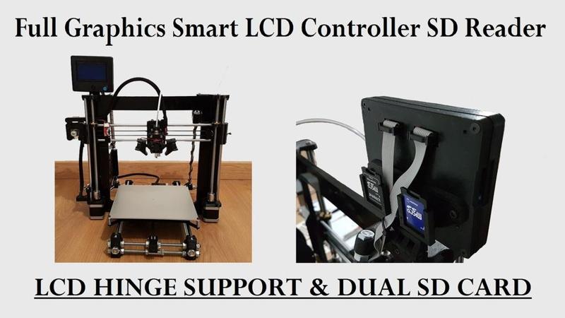 3D Printer Smart LCD Controller Hinge Support Dual SD Card Holder