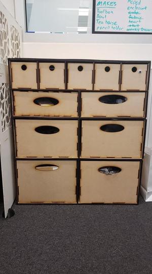 Multi Drawer storage solution shelf organiser