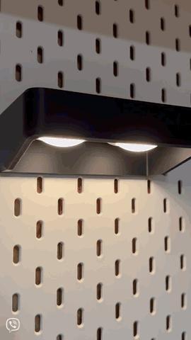Puck lamp Skadis shelf