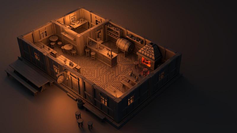 The Boasting Cock Tavern - modular terrain OpenLOCK compatible