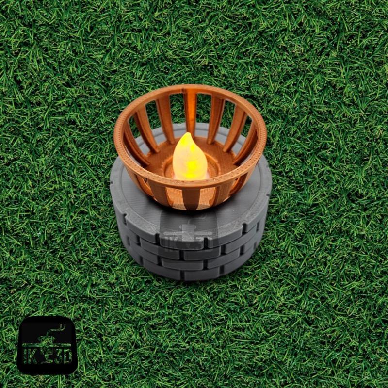 Miniature Brazier Led Candle Sleeve / No Supports 