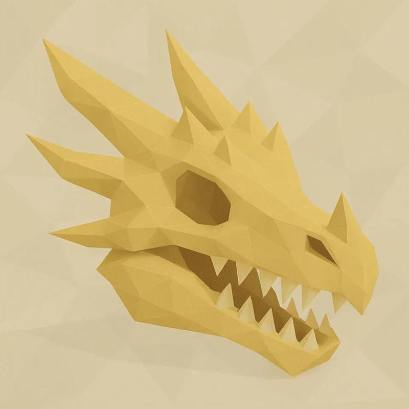 Dragon Skull Low Poly   