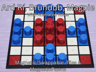7x7 Tafl Board W/ Rules - Ard Rí, Brundub, Magpie