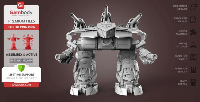 MWO Omega STL files for 3D Printing | Assembly Model + Action