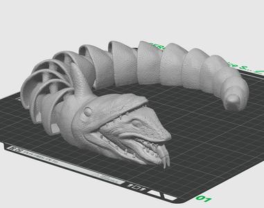  Articulated Beetlejuice Sandworm - 3D print STL and multicolor 3MF file