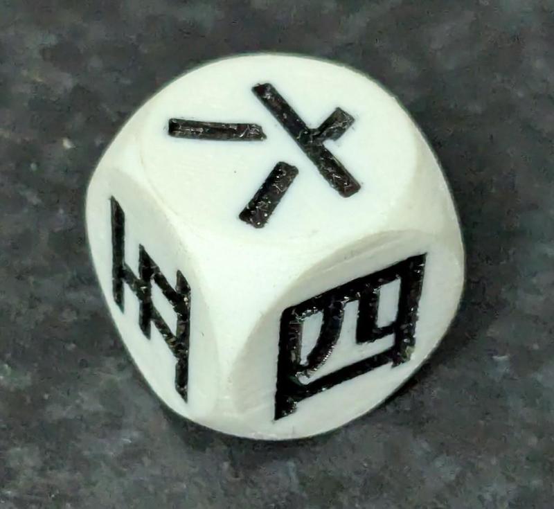 Chinese Number D6 Die