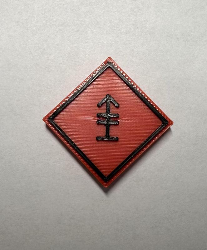Militärisches Symbol Maschinengewehr mittel Rot