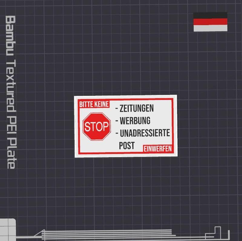Postkasten Schild Stop Keine Werbung