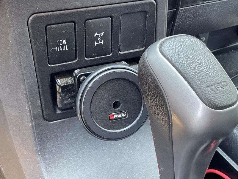ProClip base for phone holder in Toyta Sequoia niche behind shifter
